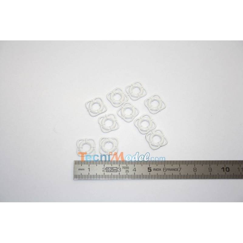 10 Bouées de sauvetage Ø10mm en plastique blanc Aeronaut 606510