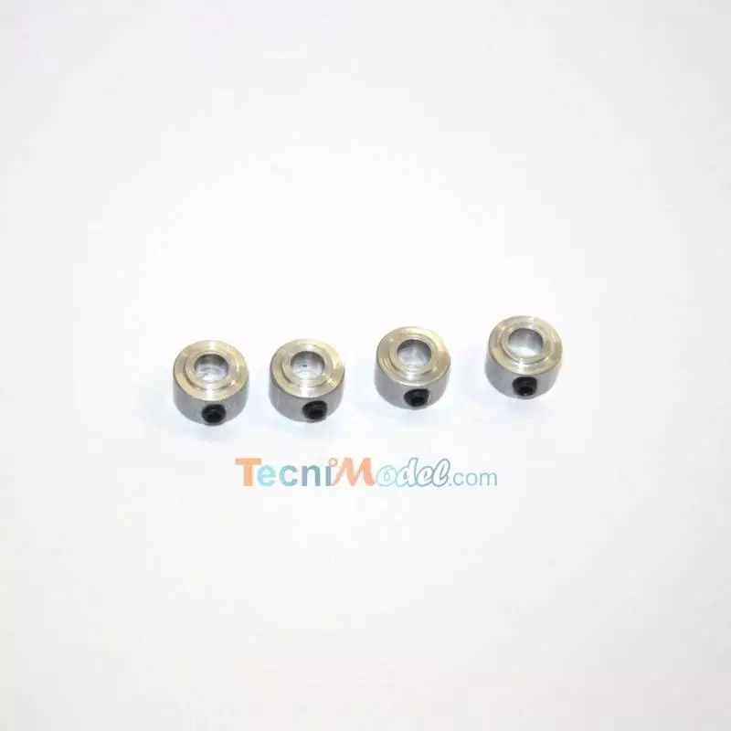4 Bagues d'arrêt épaulées alu Ø4mm
