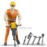 Figurine Ouvrier Avec Accessoires De Chantier - BRUDER 60020