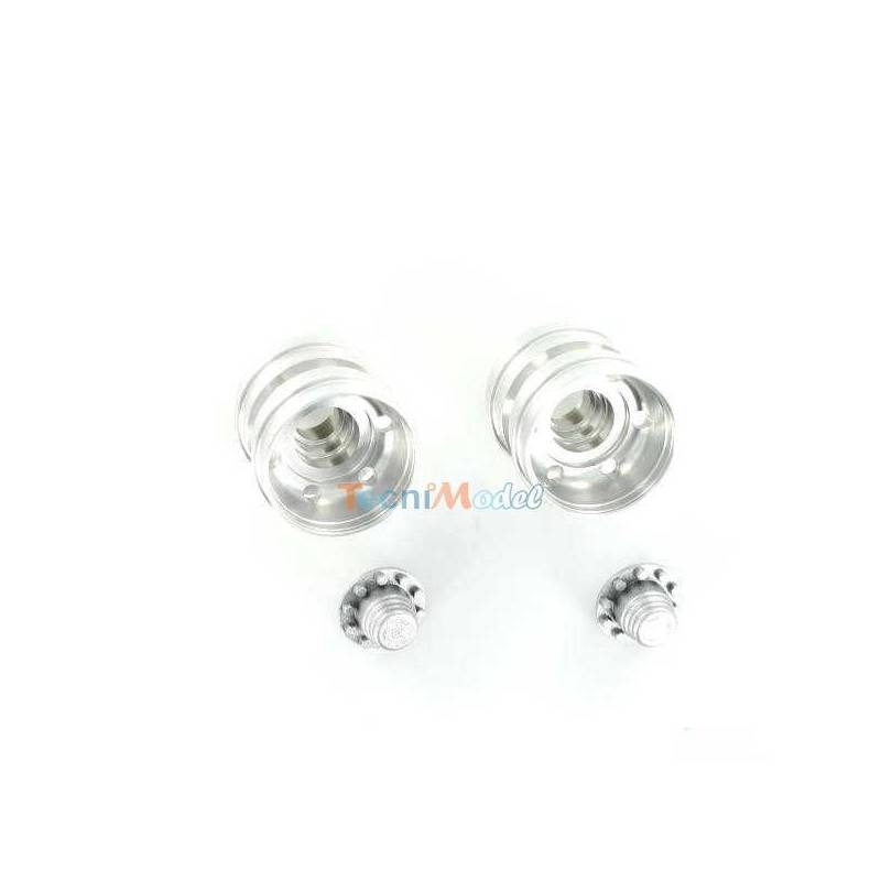 Paire de jantes alu jumelées pour remorque surbaissée 1/14 - 1/16 - Veroma 207093
