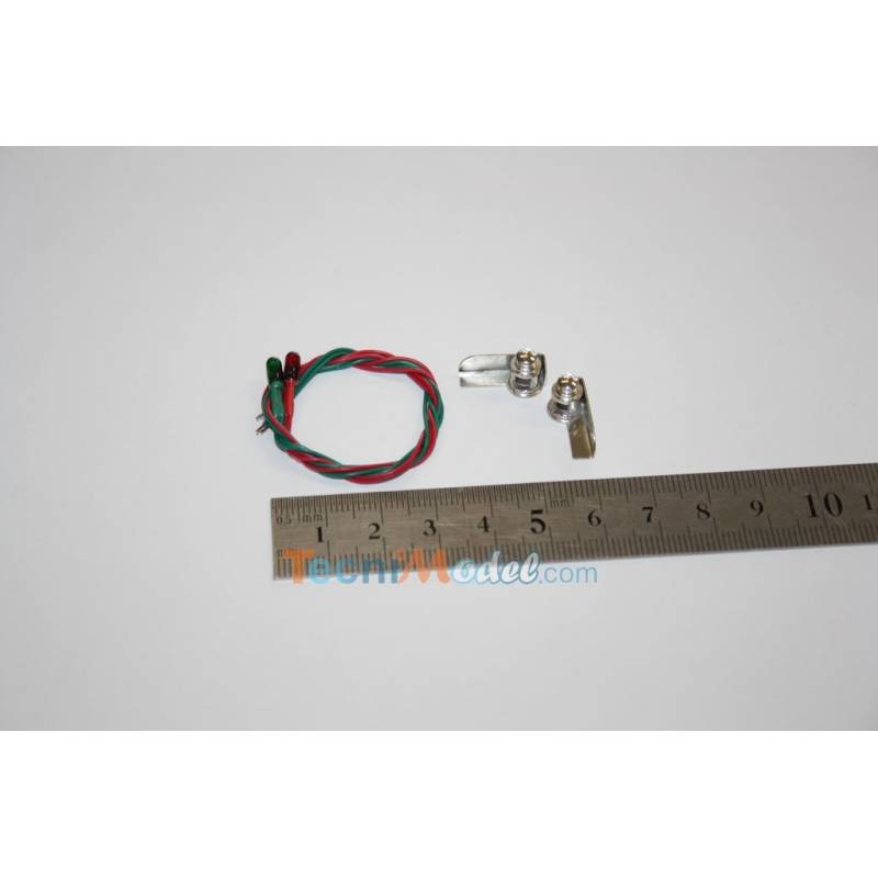 Feux de navigation 15mm rouge/vert avec ampoules 6v Aero-Naut 566115