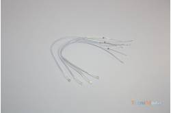 4 white rectangular cabled LEDs 2x3mm 12v wire 18 cm low luminosity