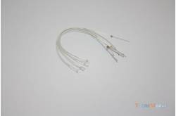 4 wired white rectangular LEDs 2x5mm 7.2v wire 18 cm low luminosity