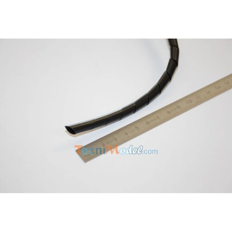 1-Meter Ø6mm/Ø7mm black spiral wrap for wiring