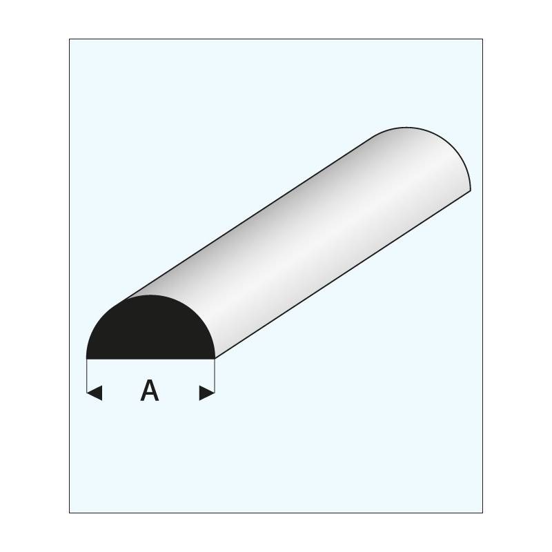 Profilé plastique blanc 1/2 rond 7mm