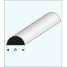 White plastic profile 1/2 round 7mm