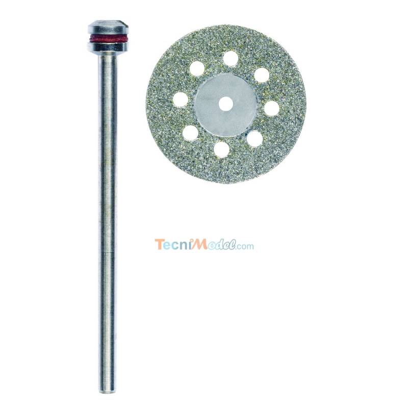 Diamond disc Ø 20 mm, with ventilation, + 1 rod 2,35 mm