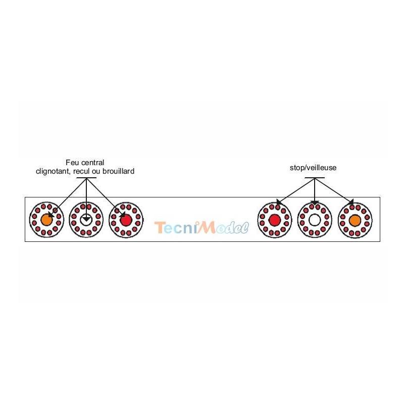 Lot de 6 feux arrière à leds pour camions radiocommandés - Pistenking / Verkerk RLR