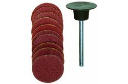 Sandpaper disc Ø 18 - grain 120 /150 per 5 pieces each + 1 rod