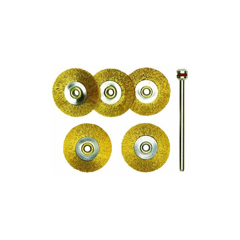 5 Brosses en laiton - disques Ø 22 mm