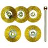 5 Brosses en laiton - disques Ø 22 mm