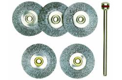 Brosses en acier inoxydable - disques Ø 22 mm par 5 pièces