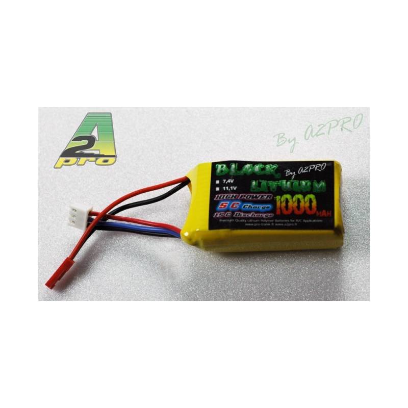 Lipo Battery Black Lithium 1000mAh 2S bec