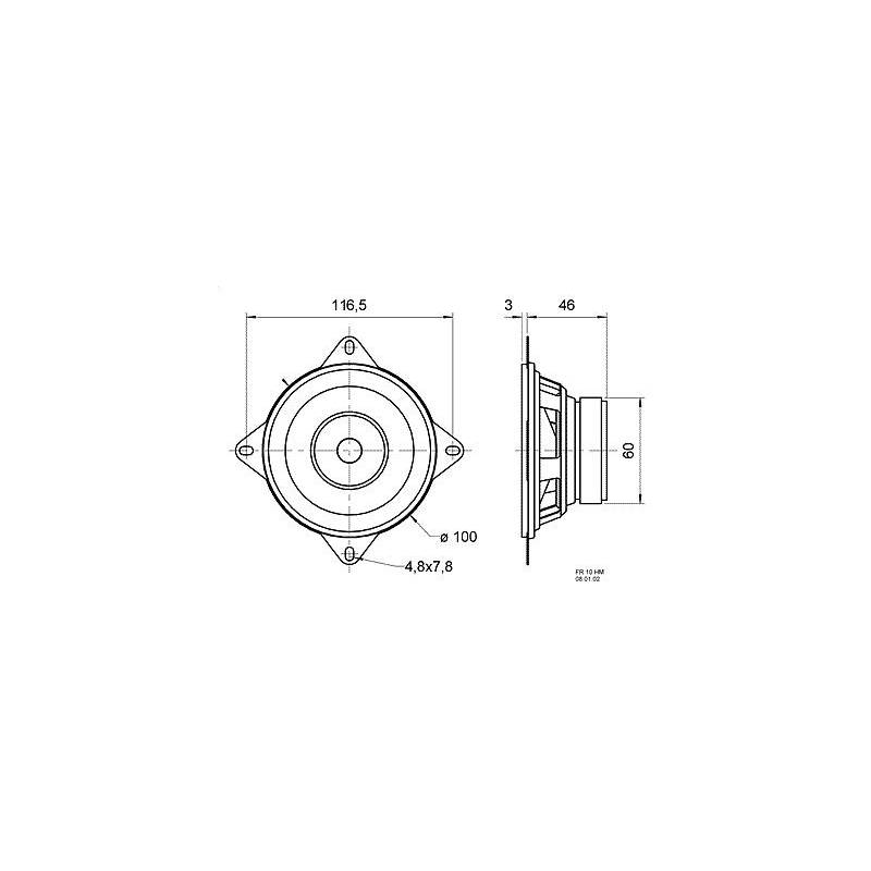 Haut parleur 100mm 20 W  4 Ohms