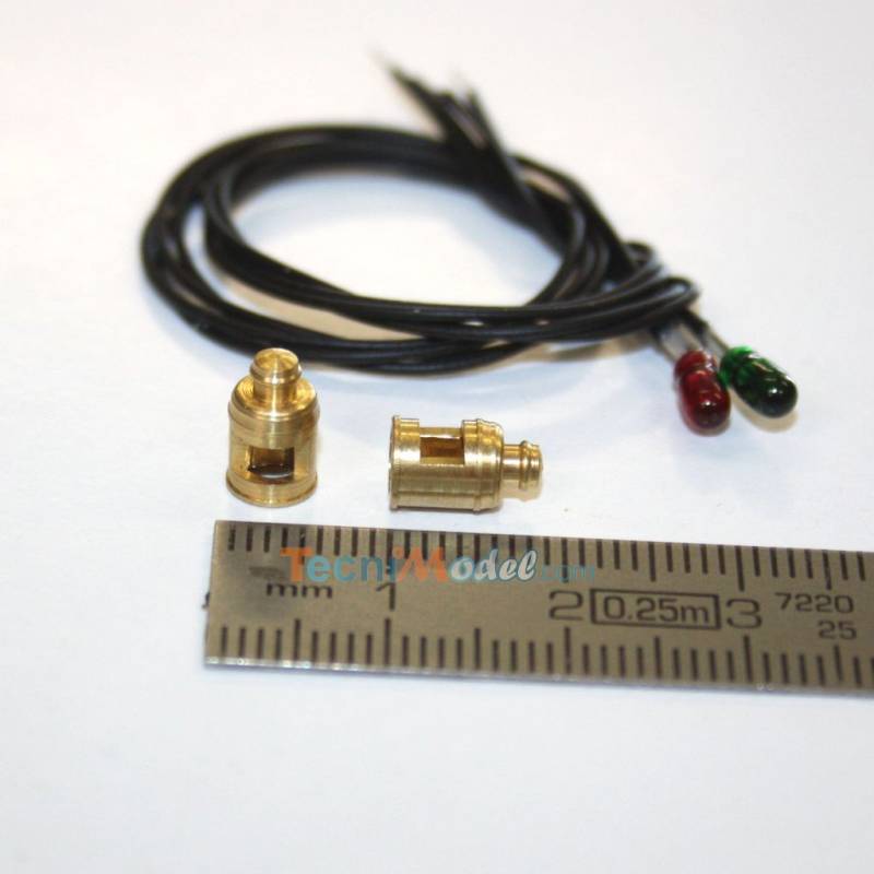 Paire de feux de navigation rouge/vert 3v Ø5x7mm Aero-Naut 566054