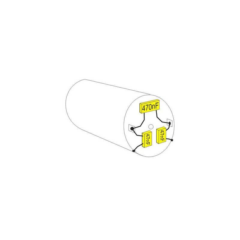 Set of 6 interference suppression capacitors