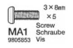 5 Vis tête ronde 3x8mm Tamiya