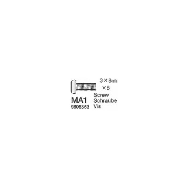 5 Vis tête ronde 3x8mm Tamiya