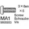 10 Vis tête ronde 3x8mm