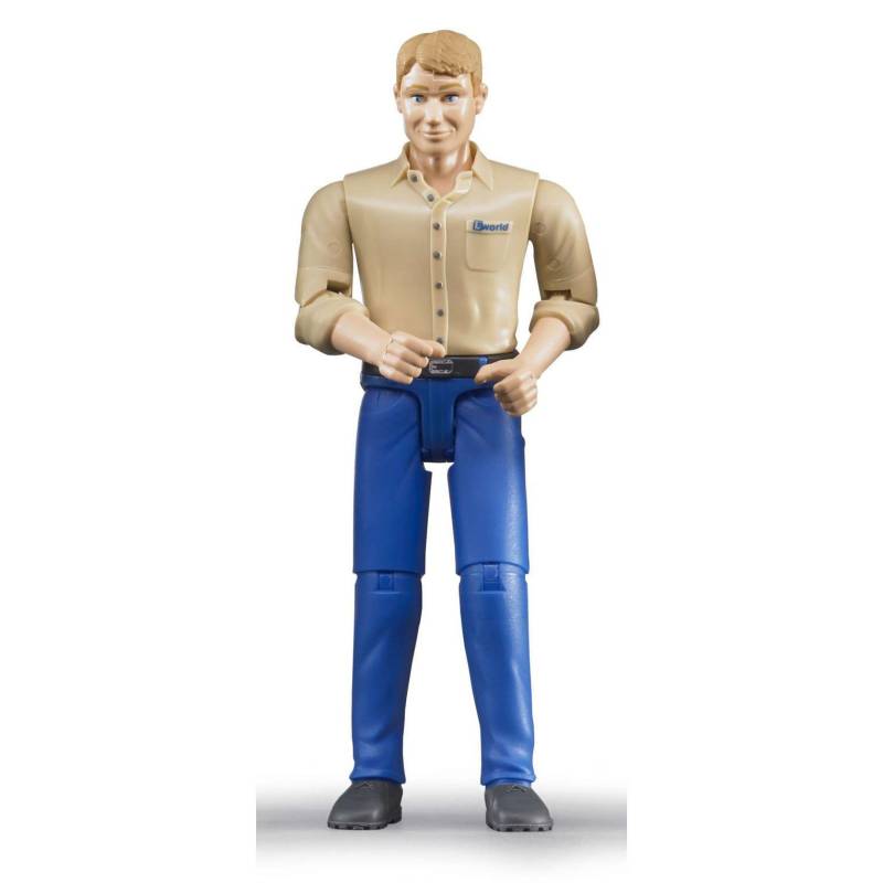 Figurine Homme Blond Avec Jean Bleu Clair - BRUDER 60006