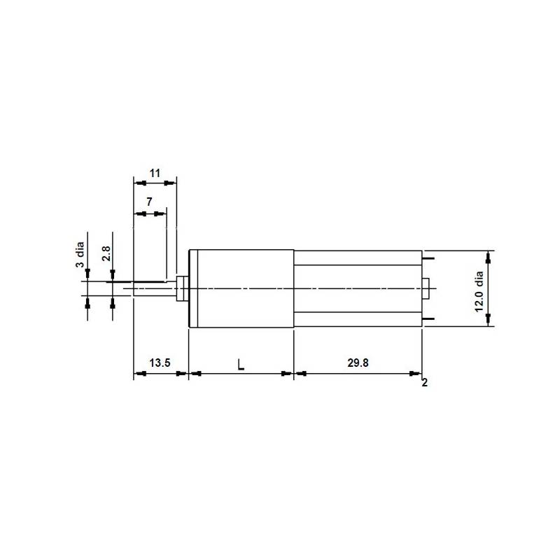 Ø12mm 4:1 geared motor with planetary gear