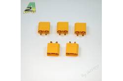 5 Connecteurs XT-90 Mâle OR très haute qualité