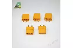 5 Connecteurs XT-90 Femelle OR très haute qualité