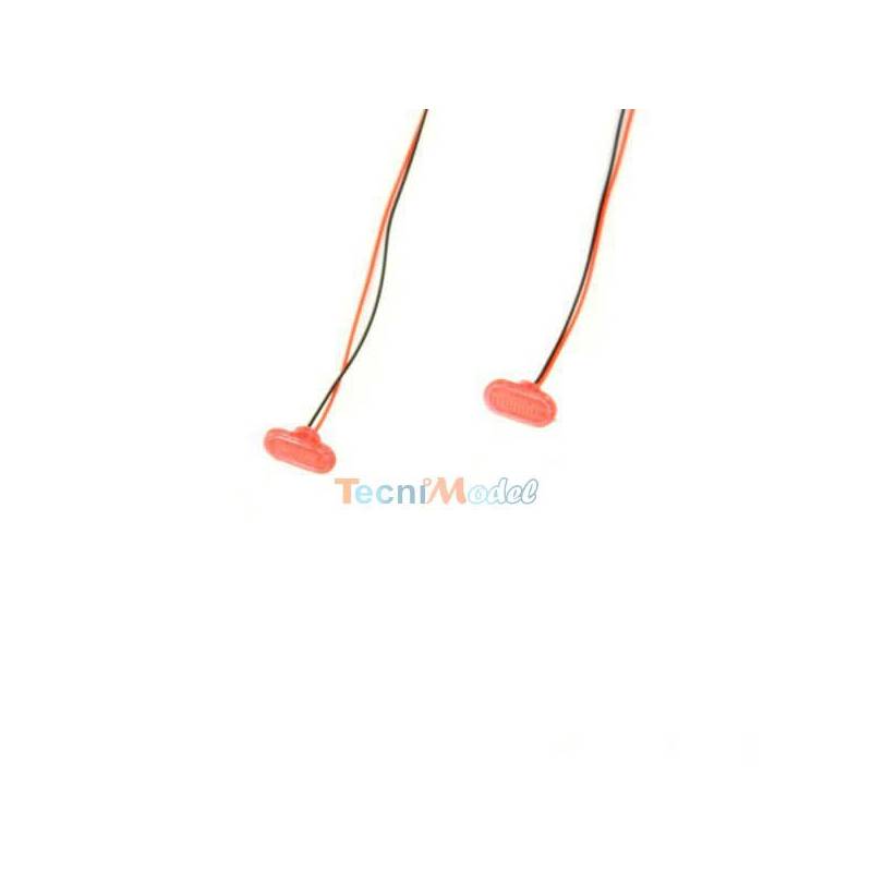 Pair of 7.3x3.7mm 7.2V - 12V red side lights with soldering resistor - Veroma 191512