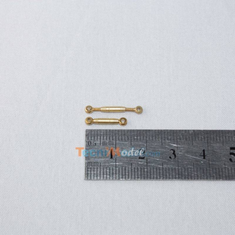 2 ridoirs laiton M1.4 8mm 2 embouts anneaux