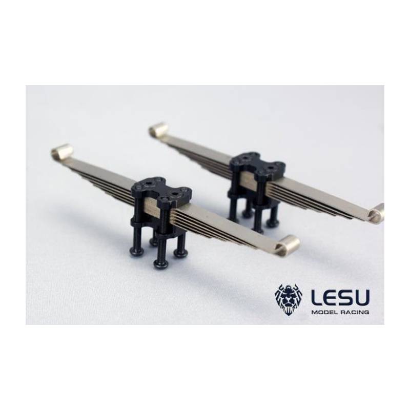 Pair of leaf springs with mounting kit for front axle