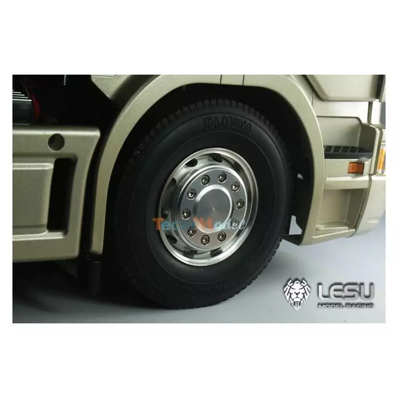 Pair of wide aluminum front wheels with hexagons - LESU W-2041-B