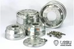 Pair of wide aluminum front wheels with hexagons - LESU W-2041-B