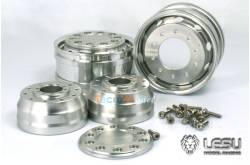 Paire de jantes avant larges en aluminium, avec hexagones - LESU W-2041-B
