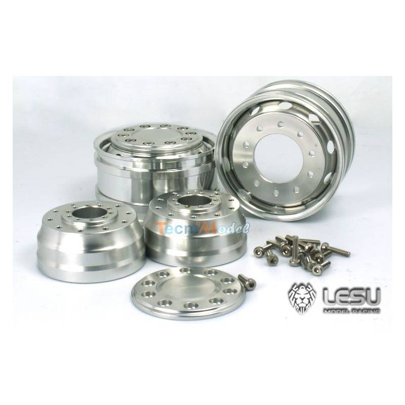 Pair of wide aluminum front wheels with hexagons - LESU W-2041-B