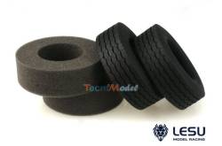 Pair of wide tires with foam