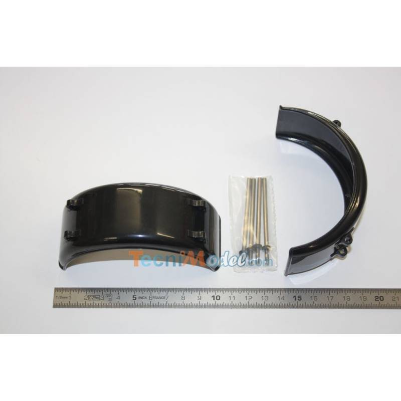Pair of black ABS front mudguards