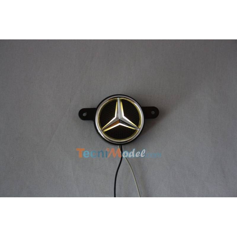 Illuminated Mercedes-Benz star logo (white) for 1/14 radio-controlled truck - Lesu S-1222-A