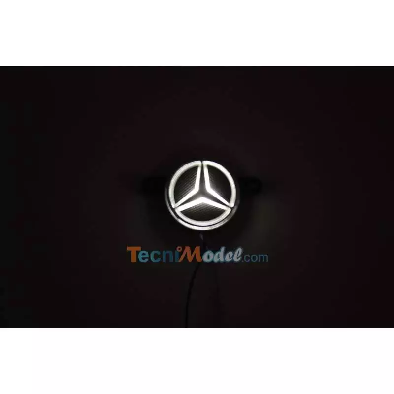 Illuminated Mercedes-Benz star logo (white) for 1/14 radio-controlled truck - Lesu S-1222-A