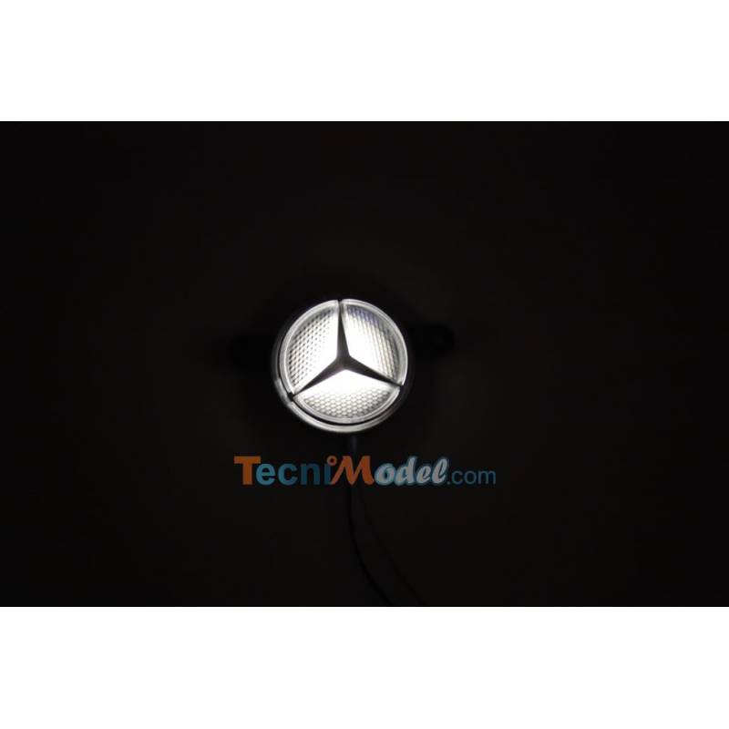 Logo Étoile Mercedes-Benz éclairant (blanc) pour camion radiocommandé 1/14 - Lesu S-1222-B