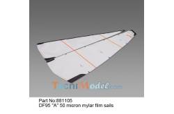 Set of 50-micron mylar A-saize sails for the Joysway DF95 RC sailboat Dragon Flite.