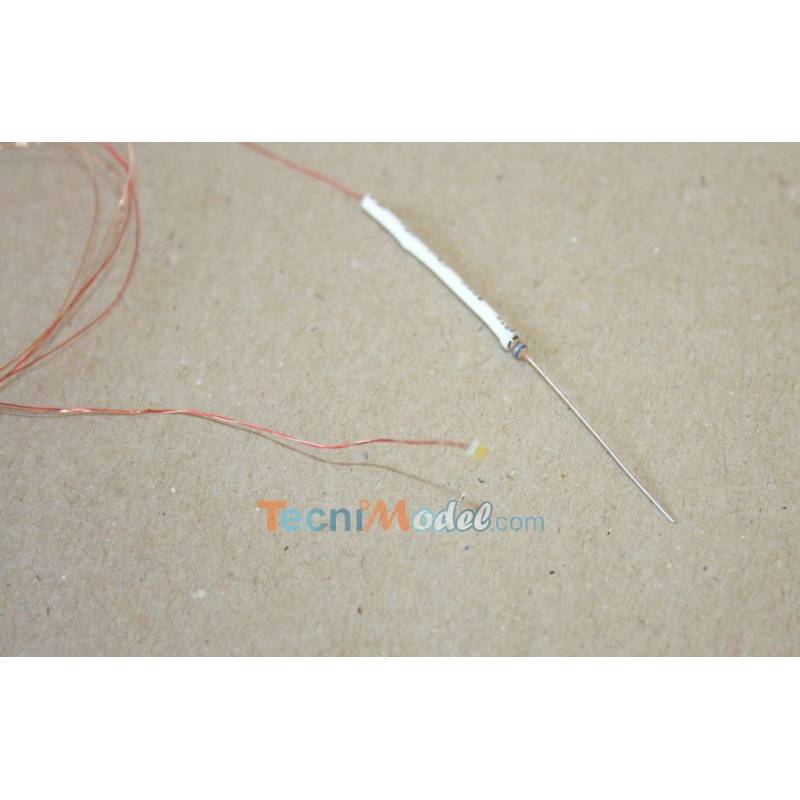 Leds cablées CMS 0805 feux de position 12v 1 rouge. 1 verte. 2 blanches