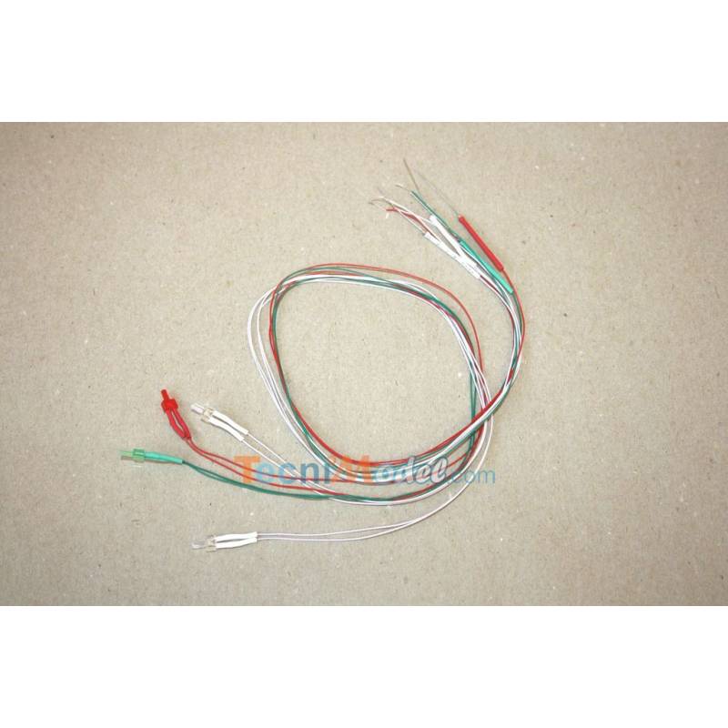 Leds cablées  canon 2mm feux de position 12v 1 rouge. 1 verte. 2 blanches