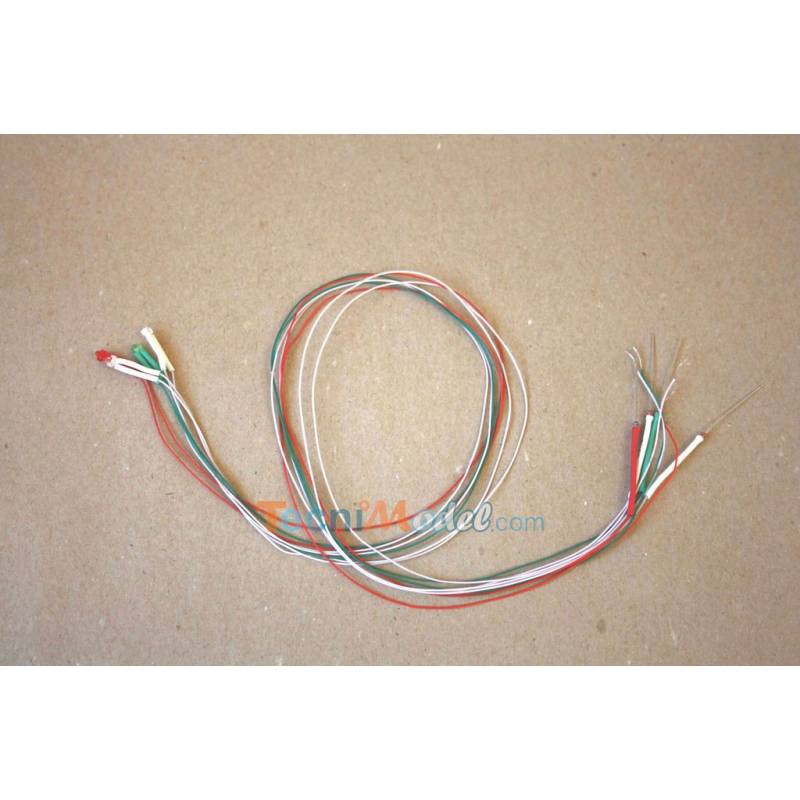 Wired leds 1.8mm 12v position lights 1 red. 1 green. 2 white