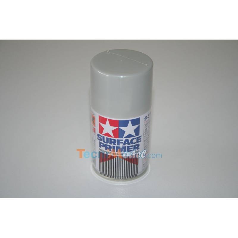 Bombe d'apprêt gris de 100ml pour plastique et métal Tamiya 87026