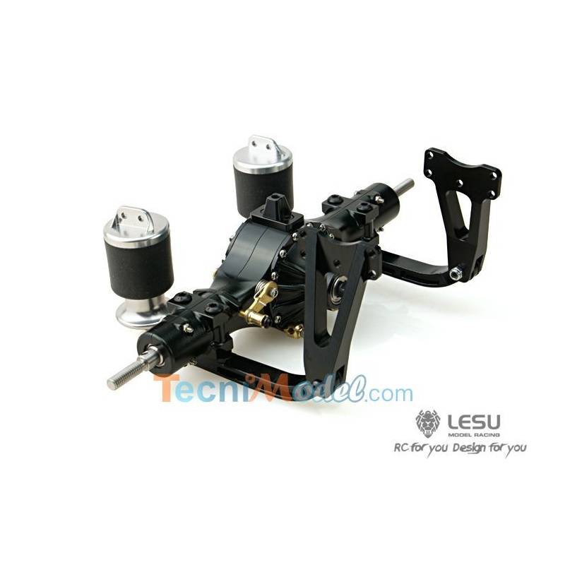 thumbnail interactive-video image 1 of 1/14 RC Truck Pneumatic Suspension Kit For LESU Tamiya Tractor Trucks – Black Air Suspension Set 1 of 5
