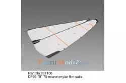 B-size sails for the Joysway DF95 RC sailboat Dragon Flite (75-micron mylar)