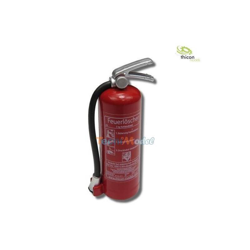 Red plastic fire extinguisher with metal bracket Thicon 20060
