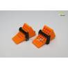 Paire de cales de roues oranges avec supports noirs 1/14 - Thicon 50094