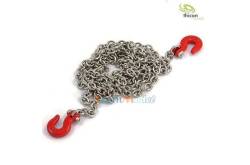 1 Chain 96cm with 2 red metal hooks