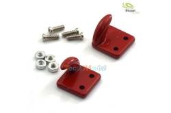 2 Crochets aluminium rouges base carrée